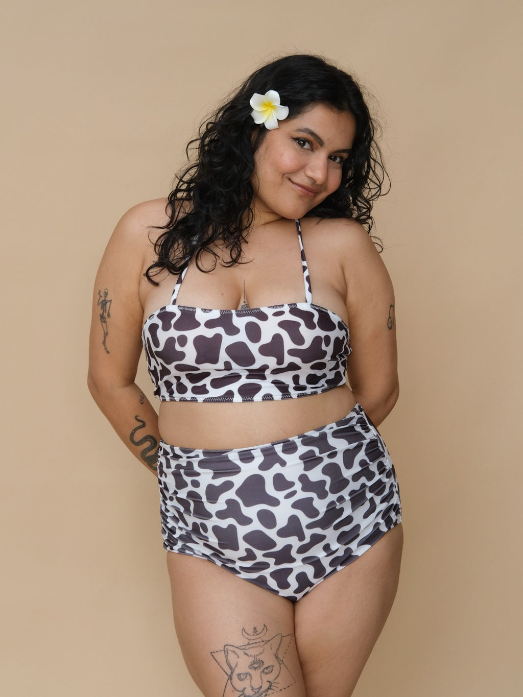 Cow Ruched Set (2 Pcs)