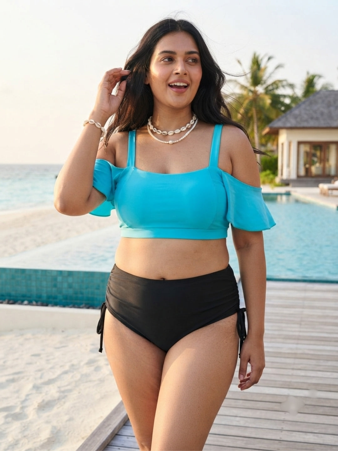 Cyan Frill Butterfly Cheeky Set (2 Pcs)