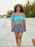 Cyan Frill Cow Skorts Set (2 Pcs)