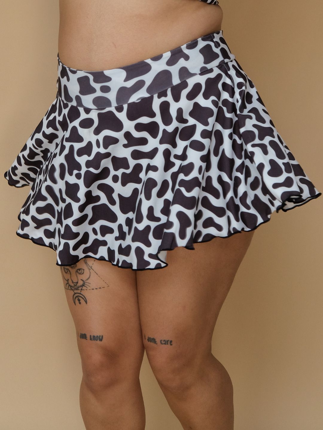 Cyan Frill Cow Skorts Set (2 Pcs)