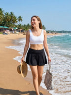 White Butterfly Skorts Set (2 Pcs)