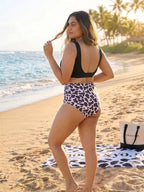 Black Cow Ruched Set (2 Pcs)