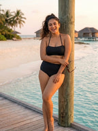 Black Butterfly Ruched Set (2 Pcs)