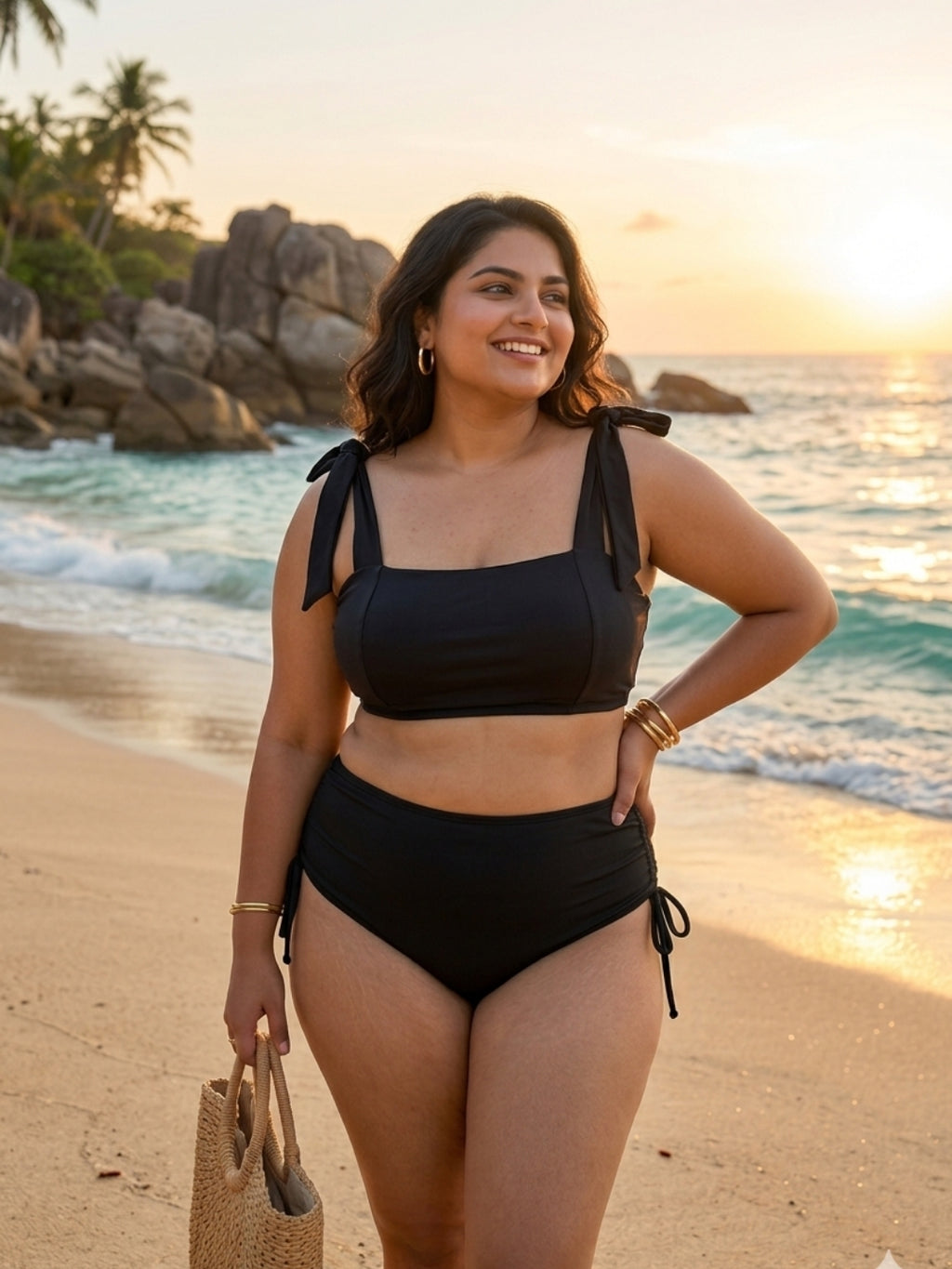 Romantic Black Cheeky Set (2 Pcs)