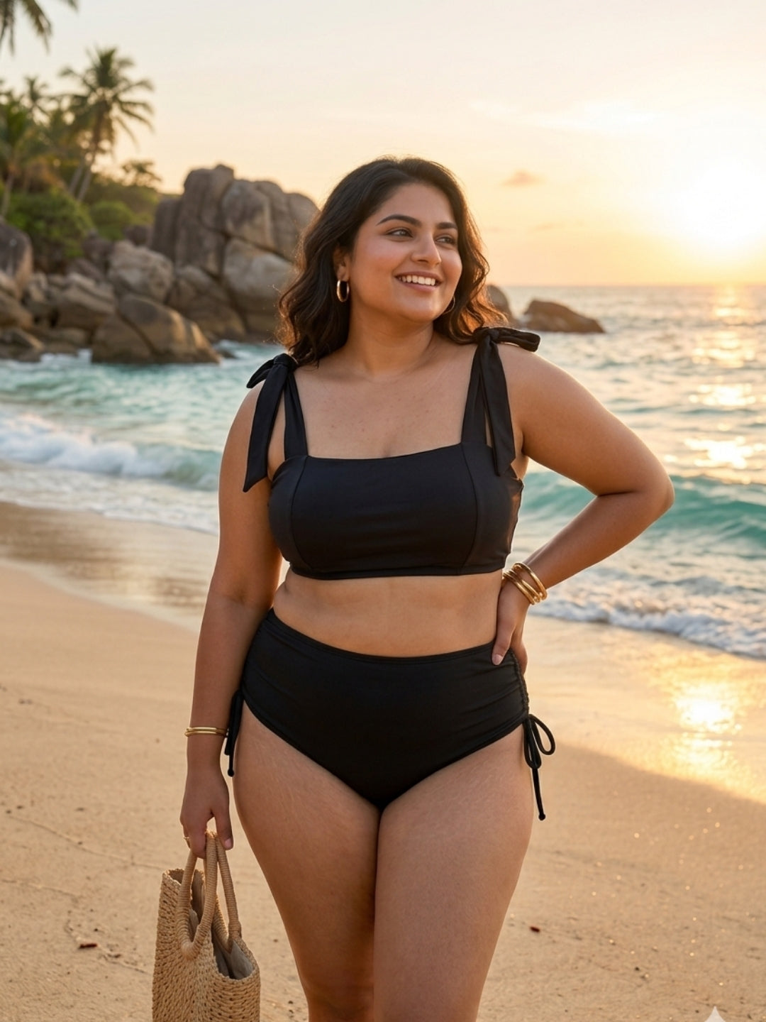 Romantic Black Cheeky Set (2 Pcs)