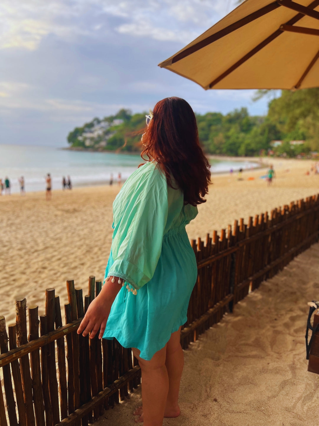 Teal Sea Shell Kaftan Dress