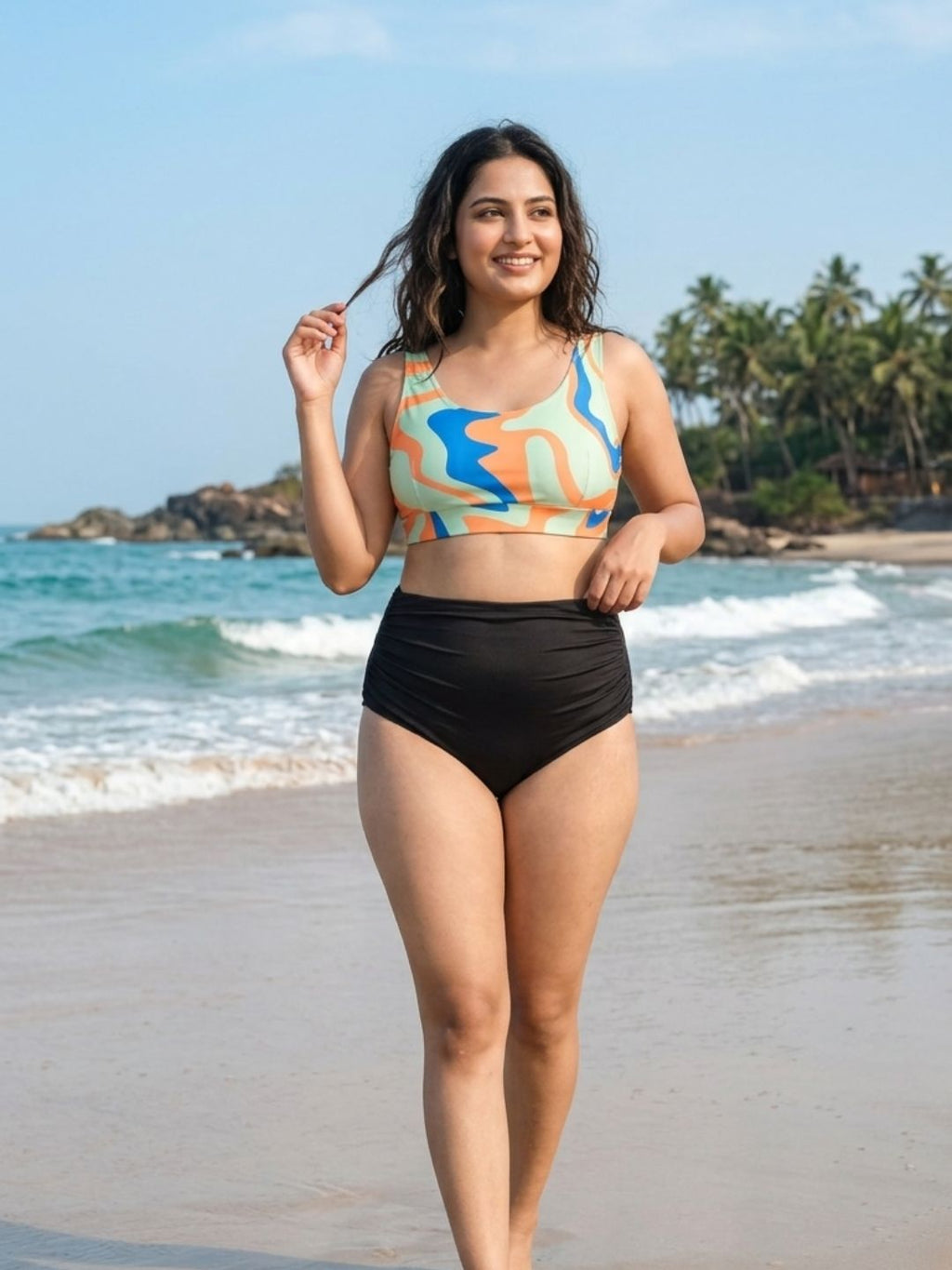 Citrus Black Ruched Set ( 2 Pcs)