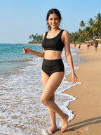 Black Butterfly Ruched Set (2 Pcs)
