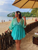 Teal Sea Shell Kaftan Dress