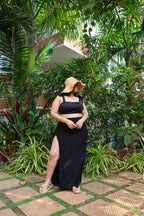 Woman wearing a black outfit 