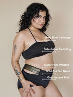 Black Halter Queen Set (2 Pcs)