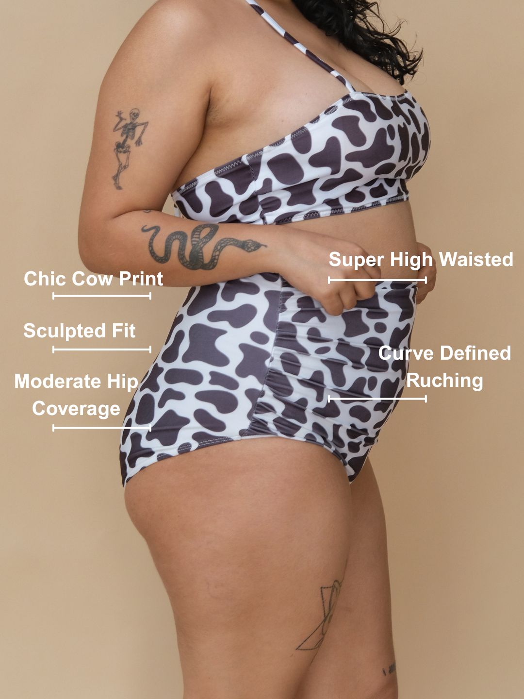 Bitch I-am-a-Cow Hi-Waisted Ruched BTM