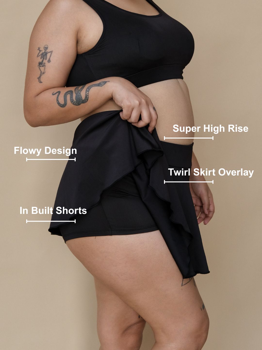 Black Butterfly Skorts BTM