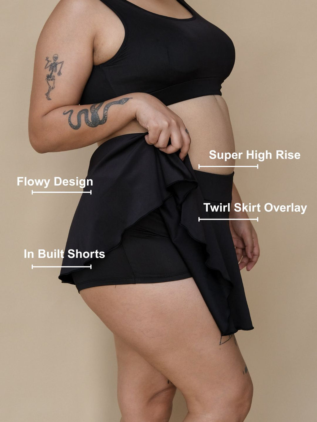 Black Butterfly Skorts BTM