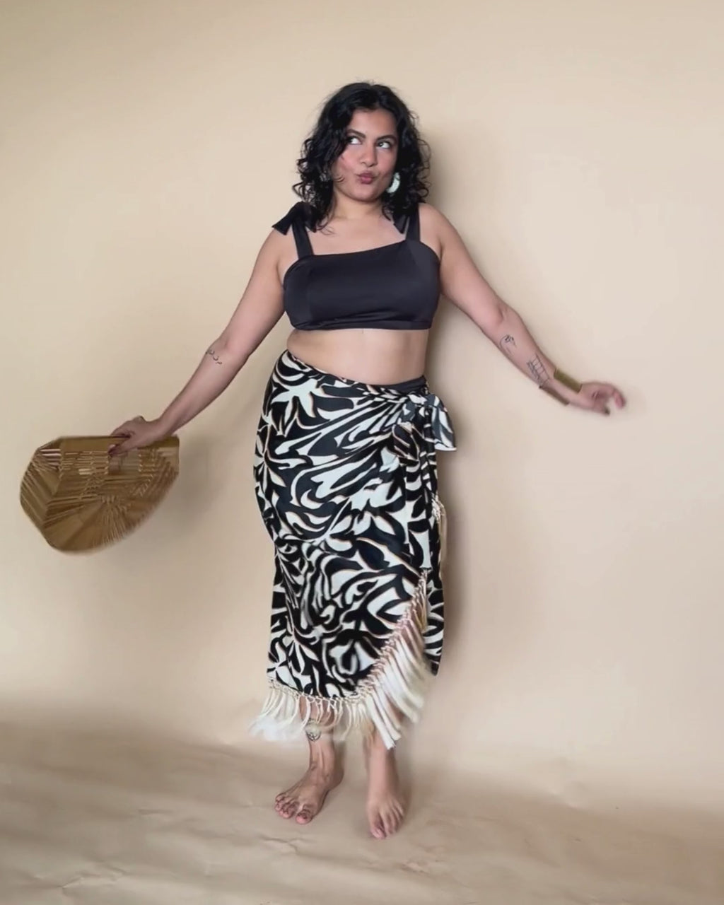 Twist 'n' Tassel Wrap Skirt