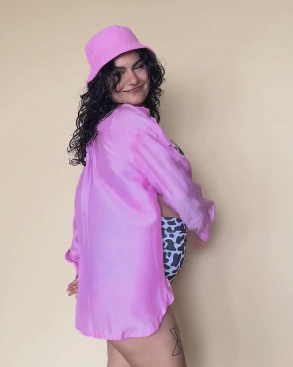 Bubblegum Pink Shirt Coverup