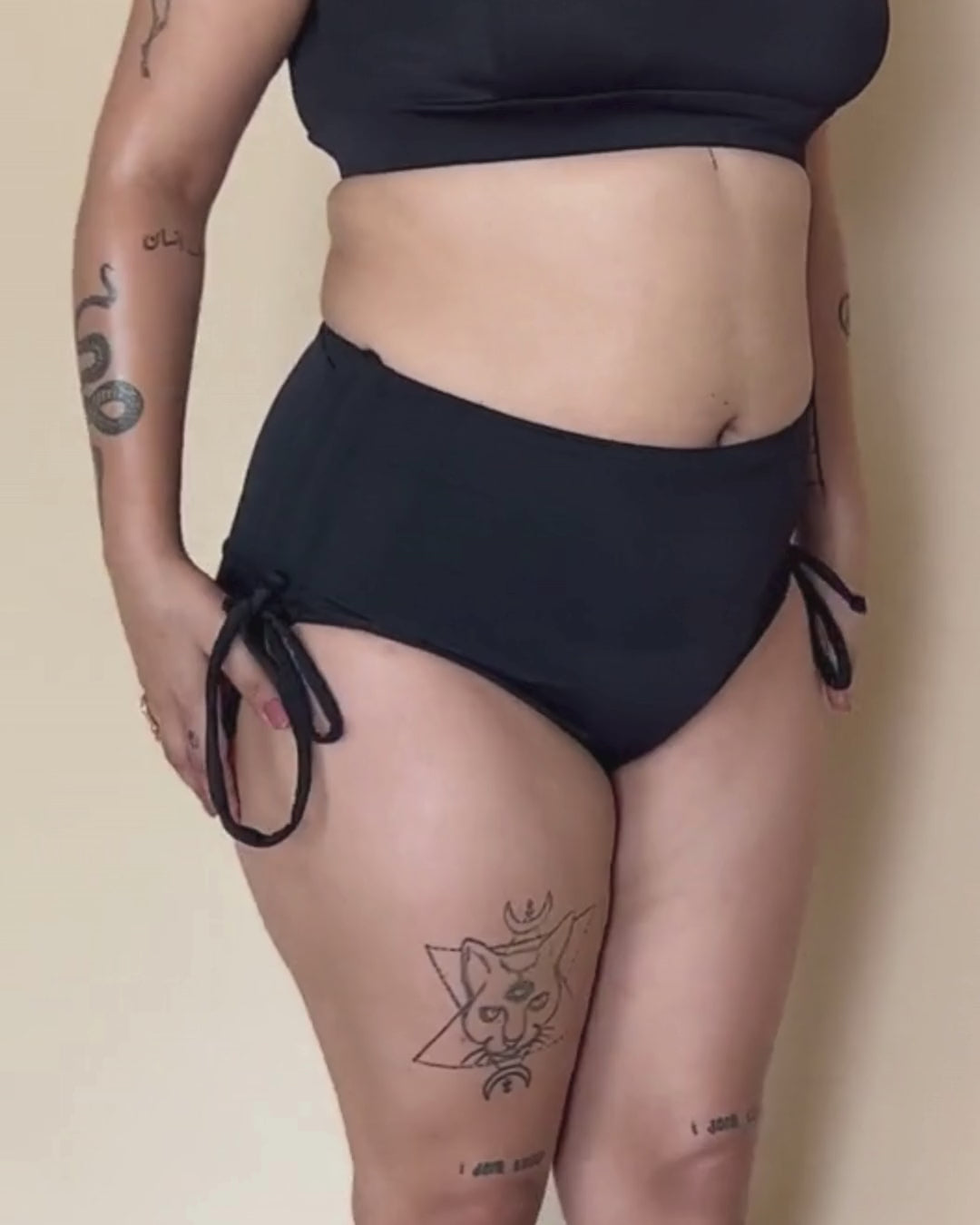 Black Butterfly Adjustable Cheeky BTM